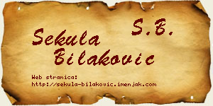 Sekula Bilaković vizit kartica